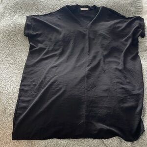 Loose fitting satin type black dress